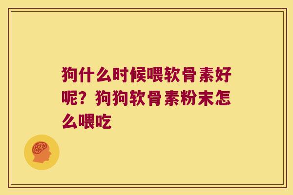 狗什么时候喂软骨素好呢？狗狗软骨素粉末怎么喂吃