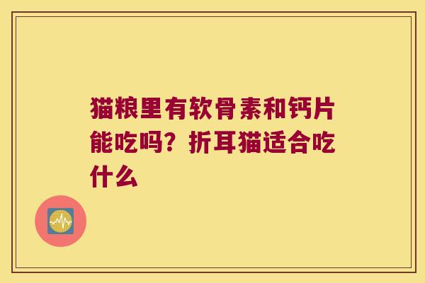 猫粮里有软骨素和钙片能吃吗？折耳猫适合吃什么
