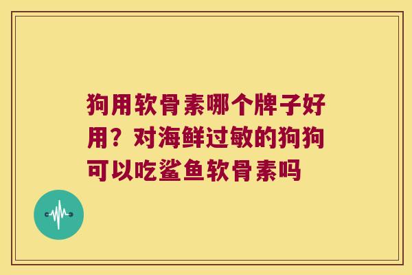 狗用软骨素哪个牌子好用？对海鲜的狗狗可以吃鲨鱼软骨素吗