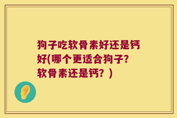狗子吃软骨素好还是钙好(哪个更适合狗子?软骨素还是钙?) 狗子吃软骨素好还是钙好(哪个更适合狗子?软骨素还是钙?)
