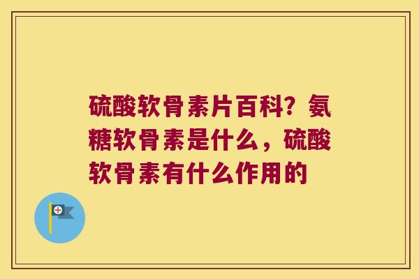 硫酸软骨素片百科？氨糖软骨素是什么，硫酸软骨素有什么作用的