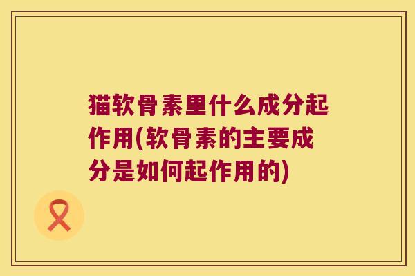 猫软骨素里什么成分起作用(软骨素的主要成分是如何起作用的)