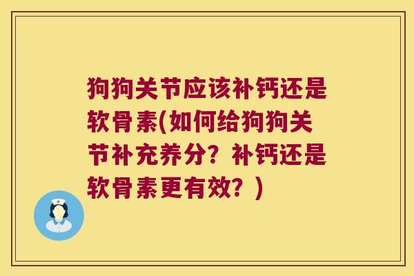 狗狗关节应该补钙还是软骨素(如何给狗狗关节补充养分?补钙还是软骨素更有效?) 狗狗关节应该补钙还是软骨素(如何给狗狗关节补充养分?补钙还是软骨素更有效?)