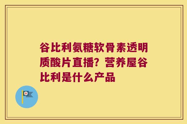 谷比利氨糖软骨素透明质酸片直播?营养屋谷比利是什么产品 谷比利氨糖软骨素透明质酸片直播?营养屋谷比利是什么产品