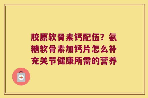 胶原软骨素钙配伍？氨糖软骨素加钙片怎么补充关节健康所需的营养