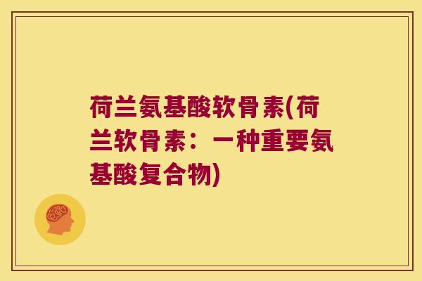 荷兰氨基酸软骨素(荷兰软骨素：一种重要氨基酸复合物)