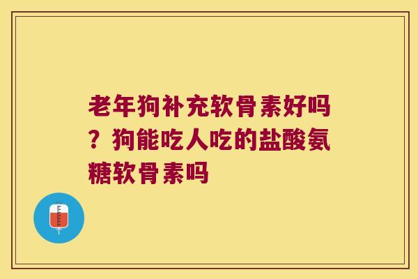 老年狗补充软骨素好吗？狗能吃人吃的盐酸氨糖软骨素吗