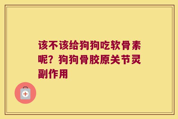 该不该给狗狗吃软骨素呢？狗狗骨胶原关节灵副作用