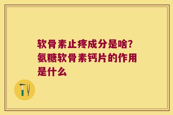 软骨素止疼成分是啥？氨糖软骨素钙片的作用是什么