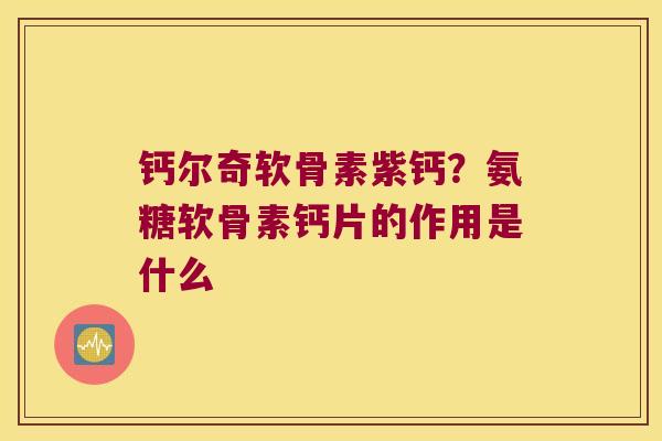 钙尔奇软骨素紫钙?氨糖软骨素钙片的作用是什么 钙尔奇软骨素紫钙?氨糖软骨素钙片的作用是什么