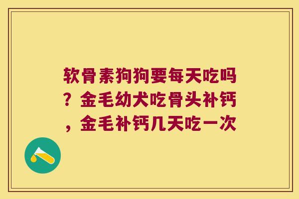 软骨素狗狗要每天吃吗？金毛幼犬吃骨头补钙，金毛补钙几天吃一次