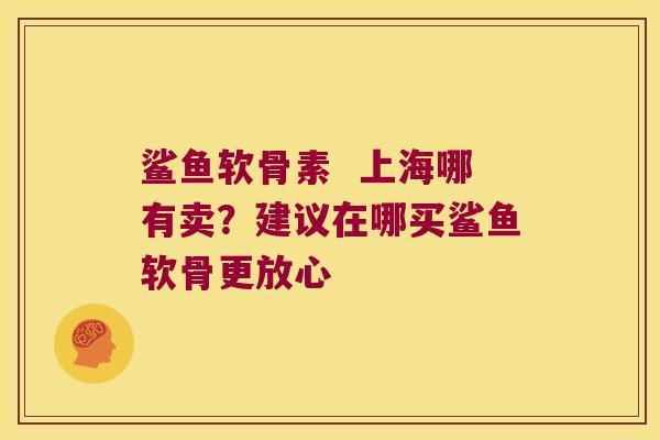 鲨鱼软骨素 上海哪有卖?建议在哪买鲨鱼软骨更放心 鲨鱼软骨素 上海哪有卖?建议在哪买鲨鱼软骨更放心
