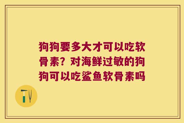 狗狗要多大才可以吃软骨素?对海鲜的狗狗可以吃鲨鱼软骨素吗 狗狗要多大才可以吃软骨素?对海鲜的狗狗可以吃鲨鱼软骨素吗