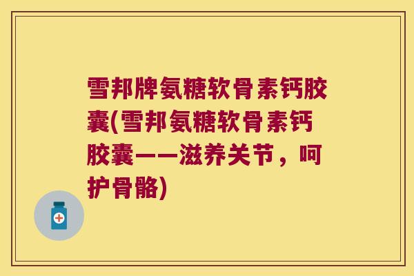 雪邦牌氨糖软骨素钙胶囊(雪邦氨糖软骨素钙胶囊——滋养关节,呵护骨骼) 雪邦牌氨糖软骨素钙胶囊(雪邦氨糖软骨素钙胶囊——滋养关节,呵护骨骼)