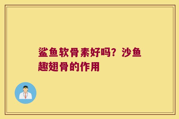 鲨鱼软骨素好吗?沙鱼趣翅骨的作用 鲨鱼软骨素好吗?沙鱼趣翅骨的作用