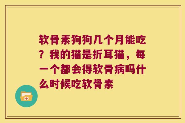 软骨素狗狗几个月能吃？我的猫是折耳猫，每一个都会得软骨吗什么时候吃软骨素