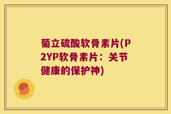 葡立硫酸软骨素片(P2YP软骨素片:关节健康的保护神) 葡立硫酸软骨素片(P2YP软骨素片:关节健康的保护神)