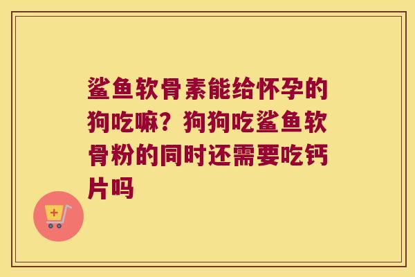 鲨鱼软骨素能给怀孕的狗吃嘛？狗狗吃鲨鱼软骨粉的同时还需要吃钙片吗
