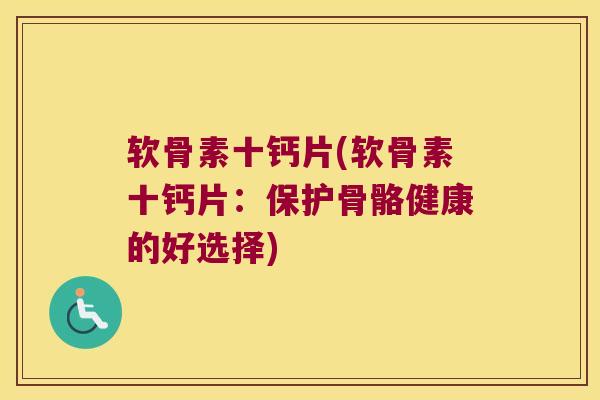 软骨素十钙片(软骨素十钙片：保护骨骼健康的好选择)