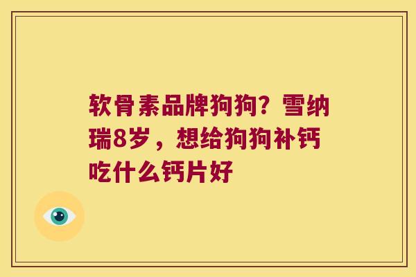 软骨素品牌狗狗？雪纳瑞8岁，想给狗狗补钙吃什么钙片好