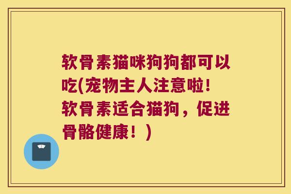 软骨素猫咪狗狗都可以吃(宠物主人注意啦！软骨素适合猫狗，促进骨骼健康！)