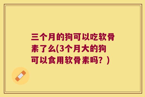 三个月的狗可以吃软骨素了么(3个月大的狗可以食用软骨素吗？)
