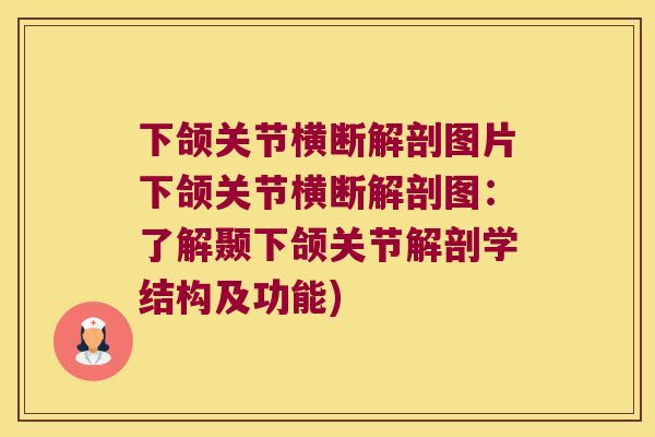 下颌关节横断解剖图片下颌关节横断解剖图:了解颞下颌关节解剖学结构及功能) 下颌关节横断解剖图片下颌关节横断解剖图:了解颞下颌关节解剖学结构及功能)