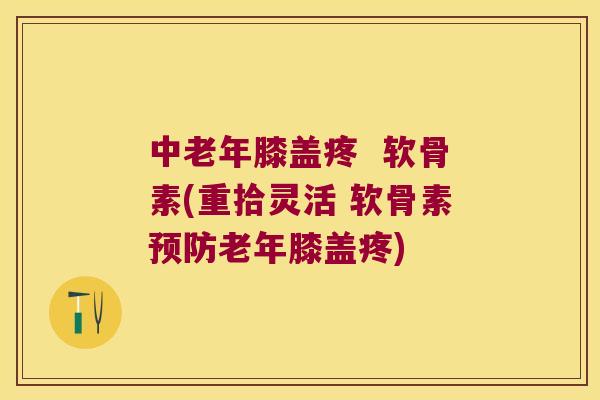 中老年膝盖疼  软骨素(重拾灵活 软骨素老年膝盖疼)