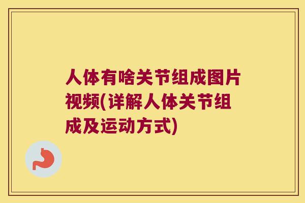 人体有啥关节组成图片视频(详解人体关节组成及运动方式) 人体有啥关节组成图片视频(详解人体关节组成及运动方式)