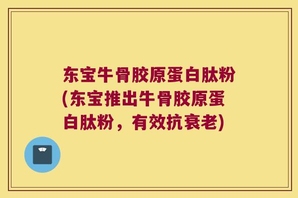 东宝牛骨胶原蛋白肽粉(东宝推出牛骨胶原蛋白肽粉,有效抗) 东宝牛骨胶原蛋白肽粉(东宝推出牛骨胶原蛋白肽粉,有效抗)