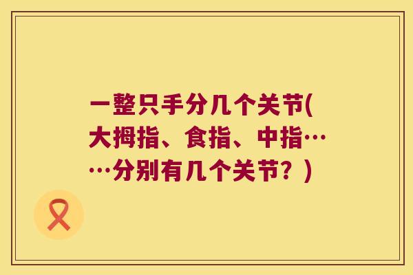 一整只手分几个关节(大拇指、食指、中指……分别有几个关节？)