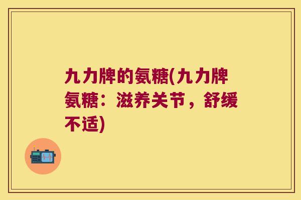 九力牌的氨糖(九力牌氨糖：滋养关节，舒缓不适)