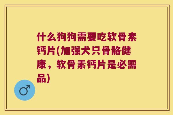 什么狗狗需要吃软骨素钙片(加强犬只骨骼健康，软骨素钙片是必需品)