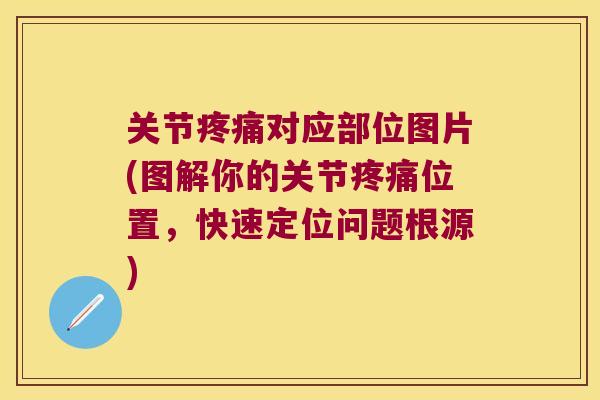 关节对应部位图片(图解你的关节位置，快速定位问题根源)
