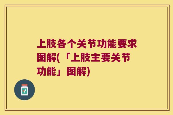 上肢各个关节功能要求图解(「上肢主要关节功能」图解) 上肢各个关节功能要求图解(「上肢主要关节功能」图解)