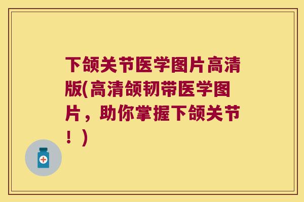下颌关节医学图片高清版(高清颌韧带医学图片,助你掌握下颌关节!) 下颌关节医学图片高清版(高清颌韧带医学图片,助你掌握下颌关节!)