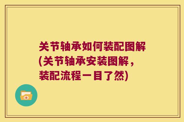 关节轴承如何装配图解(关节轴承安装图解，装配流程一目了然)