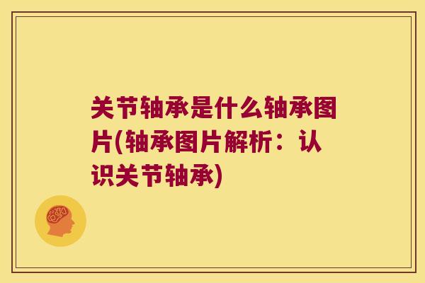 关节轴承是什么轴承图片(轴承图片解析：认识关节轴承)