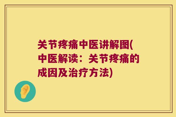 关节中医讲解图(中医解读:关节的成因及方法) 关节中医讲解图(中医解读:关节的成因及方法)