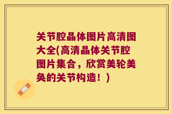 关节腔晶体图片高清图大全(高清晶体关节腔图片集合，欣赏美轮美奂的关节构造！)