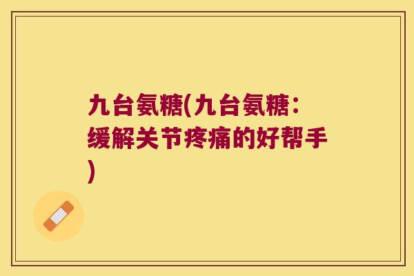 九台氨糖(九台氨糖：缓解关节的好帮手)