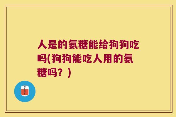 人是的氨糖能给狗狗吃吗(狗狗能吃人用的氨糖吗?) 人是的氨糖能给狗狗吃吗(狗狗能吃人用的氨糖吗?)