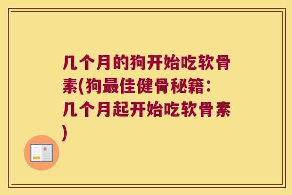 几个月的狗开始吃软骨素(狗佳健骨秘籍：几个月起开始吃软骨素)