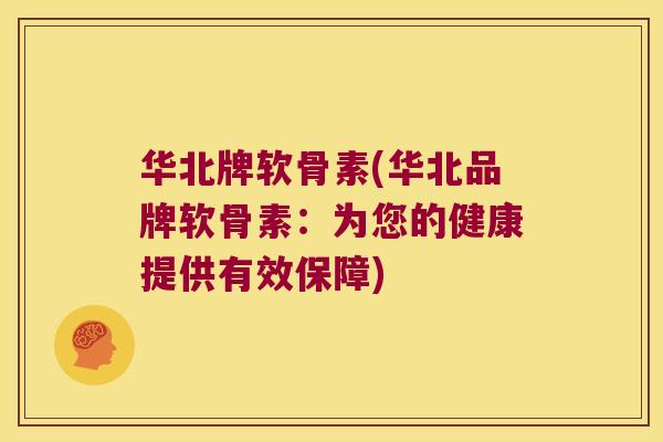 华北牌软骨素(华北品牌软骨素：为您的健康提供有效保障)
