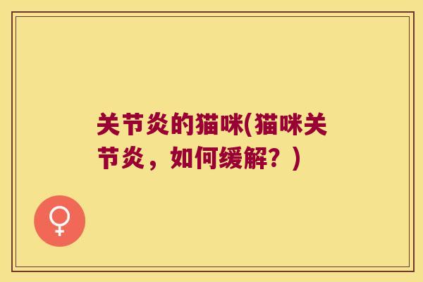 的猫咪(猫咪,如何缓解?) 的猫咪(猫咪,如何缓解?)