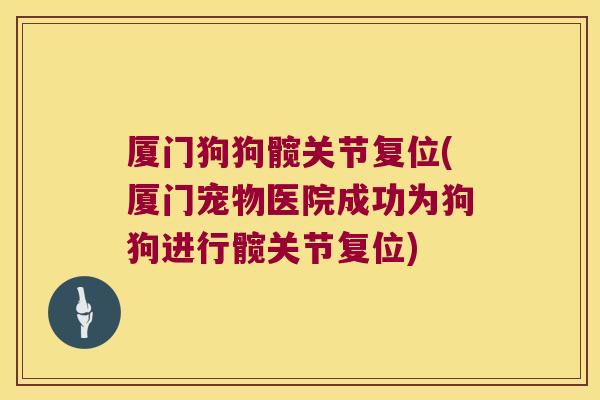 厦门狗狗髋关节复位(厦门宠物医院成功为狗狗进行髋关节复位) 厦门狗狗髋关节复位(厦门宠物医院成功为狗狗进行髋关节复位)