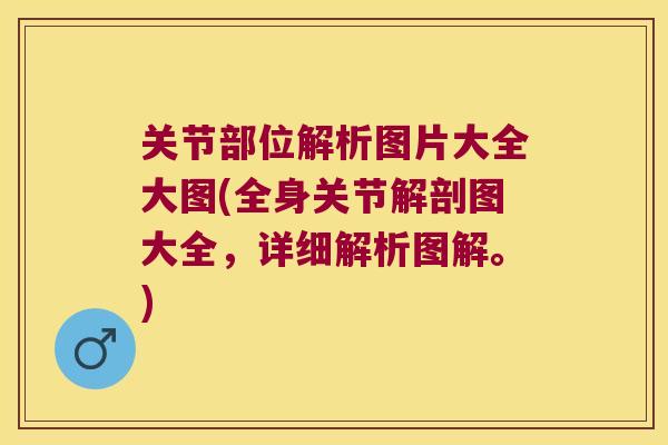 关节部位解析图片大全大图(全身关节解剖图大全，详细解析图解。)