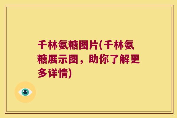 千林氨糖图片(千林氨糖展示图，助你了解更多详情)