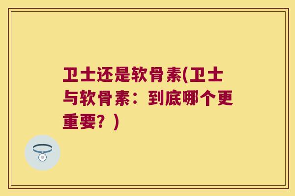 卫士还是软骨素(卫士与软骨素：到底哪个更重要？)