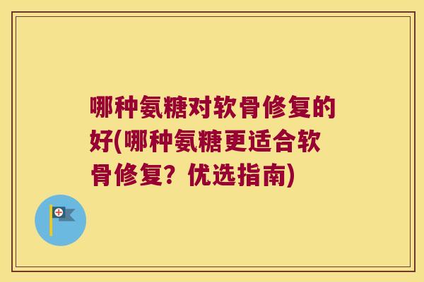 哪种氨糖对软骨修复的好(哪种氨糖更适合软骨修复?优选指南) 哪种氨糖对软骨修复的好(哪种氨糖更适合软骨修复?优选指南)